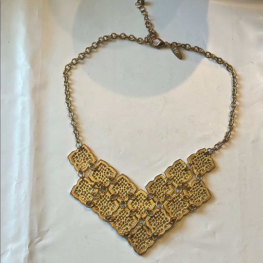 Elegant Gold Statement Necklace by NY